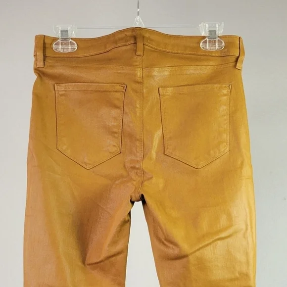 L'AGENCE // sabine zip skinny high rise ankle zipper dark khaki coated jeans - Picture 8 of 16